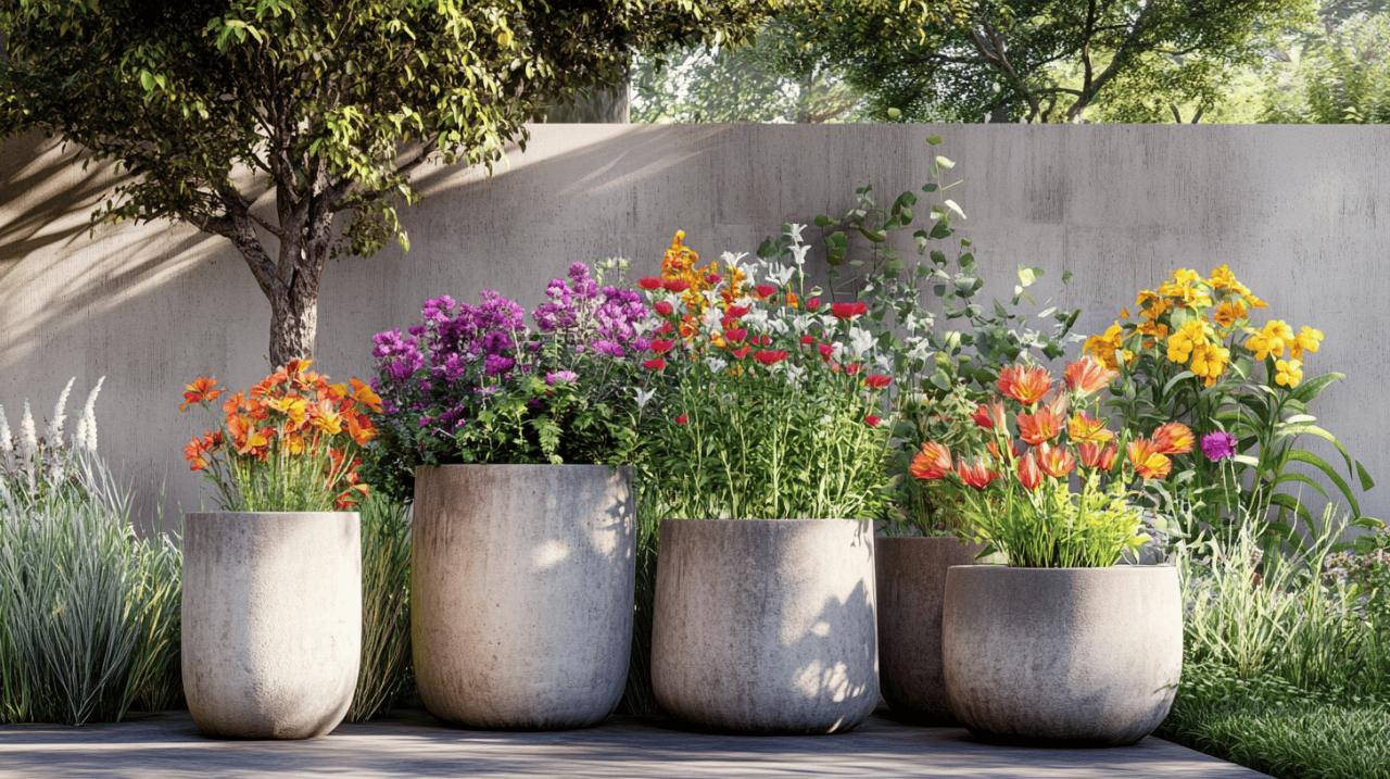 Comment realiser des pots de fleurs en ciment facilement avec des motifs en mosaique coloree
